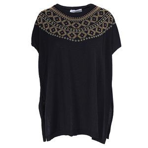 Valentino Embellished Jersey Top Black